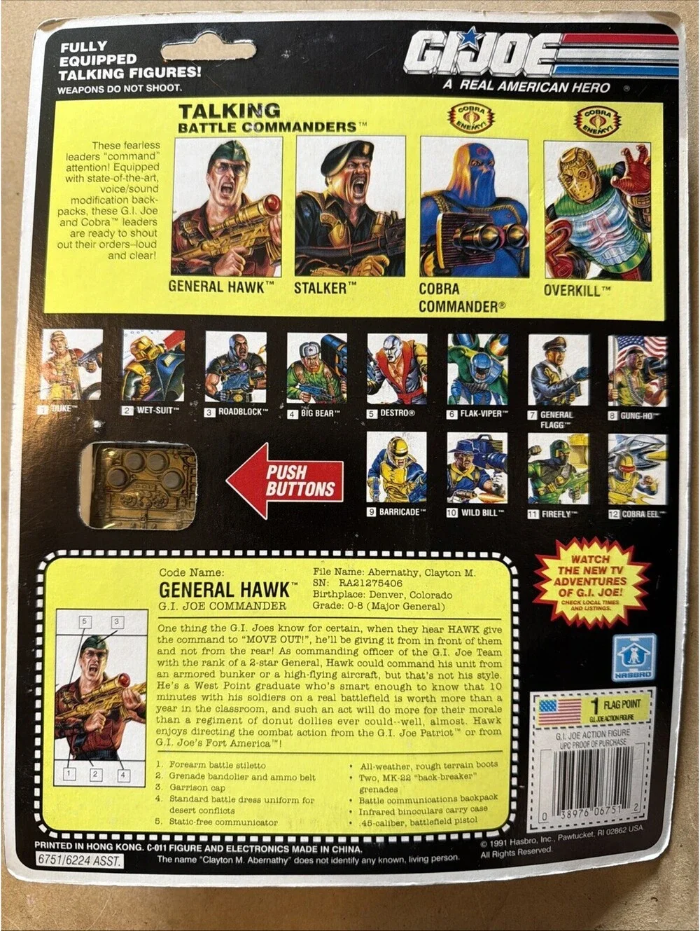 GI Joe Talking Stalker Action Figure Battle Commanders 1991 Hasbro Vintage ARAH